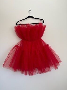 Red Tulle Mini Dress Size Large